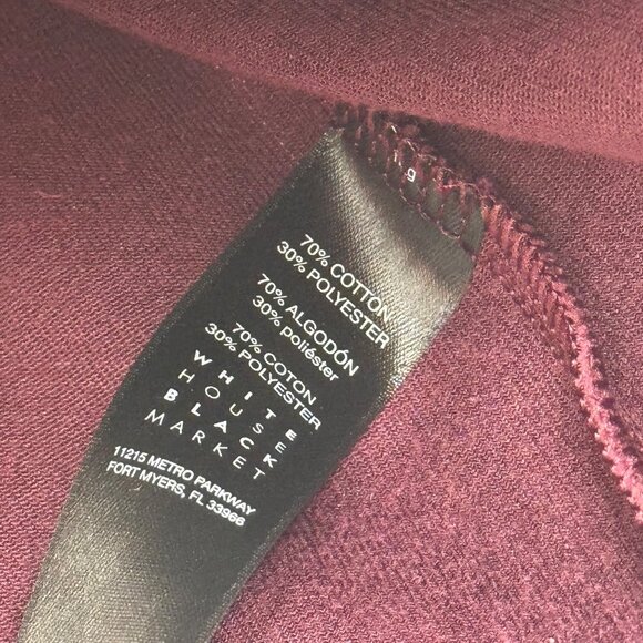 Whitehouse Black Market Burgundy Hooded Velvet Zip-Up Jacket size large new $89 - Picture 3 of 11